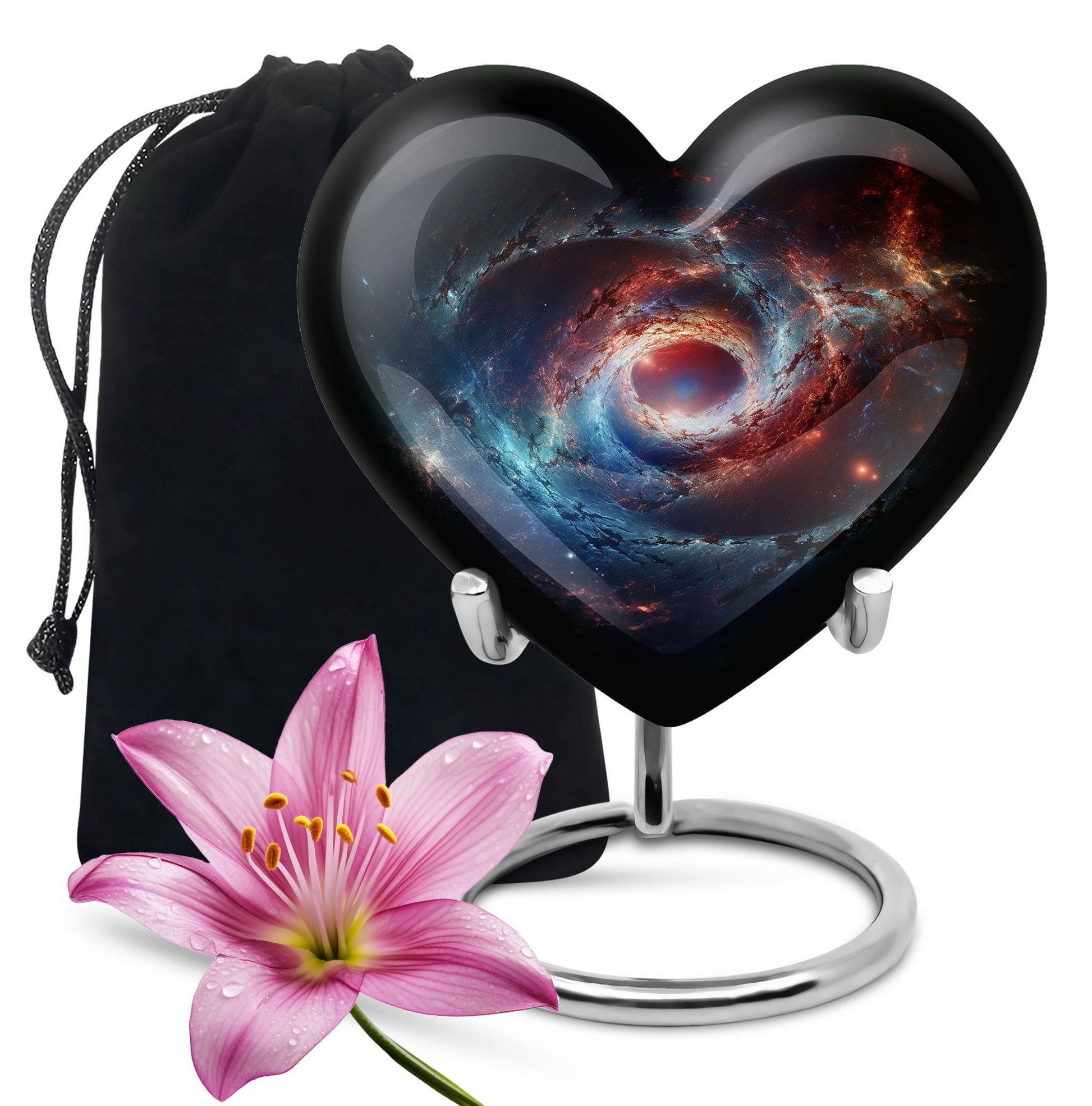 The Cosmic Dance Of Galaxies - Galaxy Urn Teardrop, Heart Shape Urn