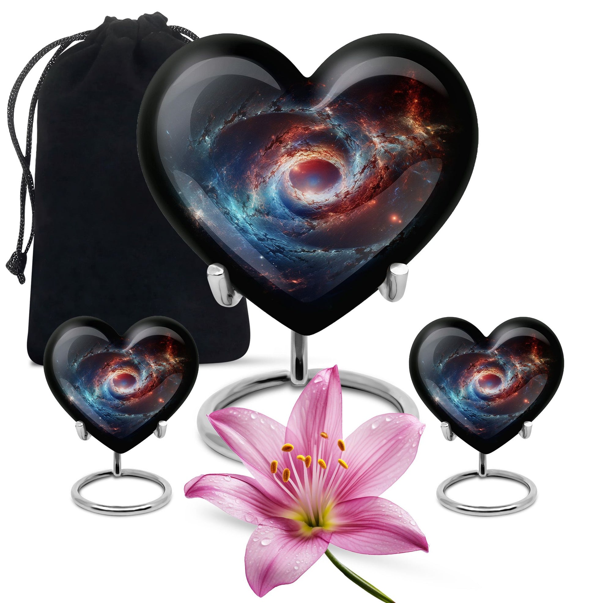 The Cosmic Dance Of Galaxies - Galaxy Urn Teardrop, Heart Shape Urn