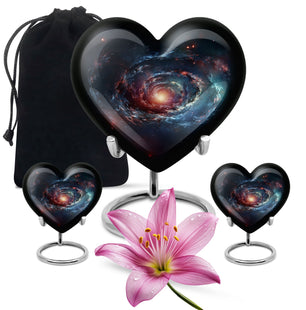 Spin Of Starry Skies - Galaxy Urn Large Teardrop, Heart Urn For Ashes