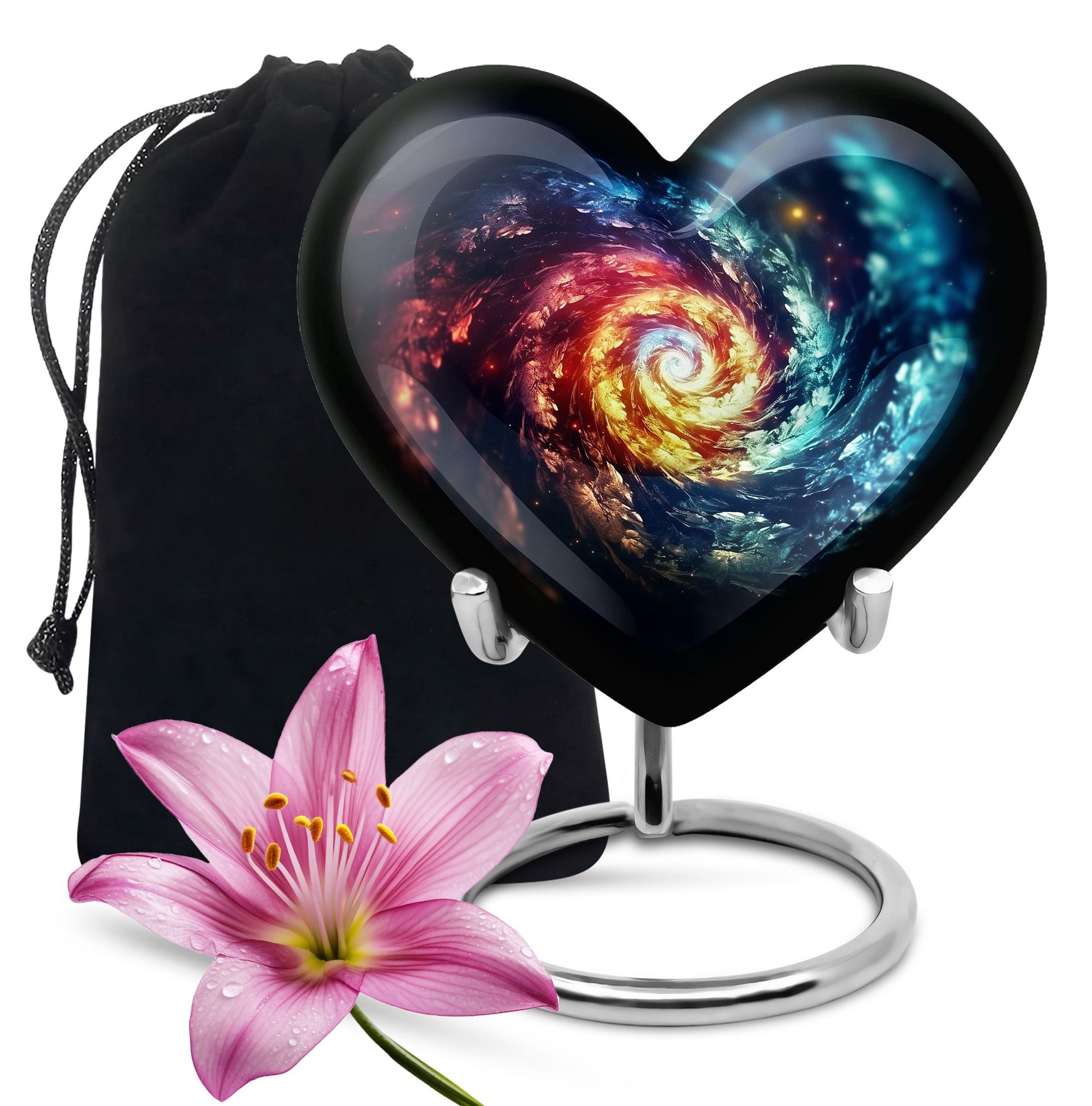 The Cosmic Dance Of Infinity - Galaxy Urn Teardrop, Heart Shape Urn
