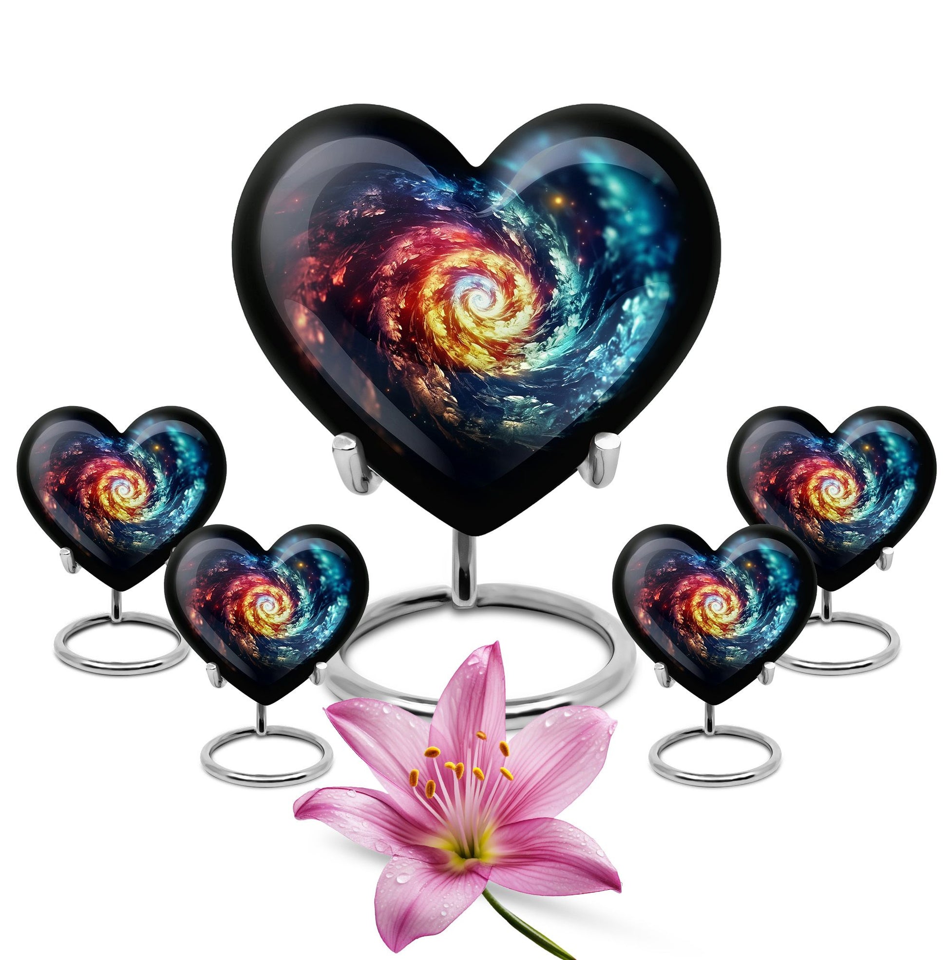 The Cosmic Dance Of Infinity - Galaxy Urn Teardrop, Heart Shape Urn
