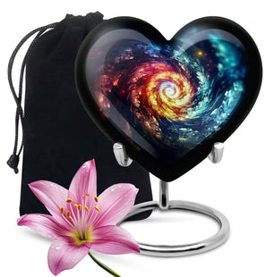 The Cosmic Dance Of Infinity - Galaxy Urn Teardrop, Heart Shape Urn
