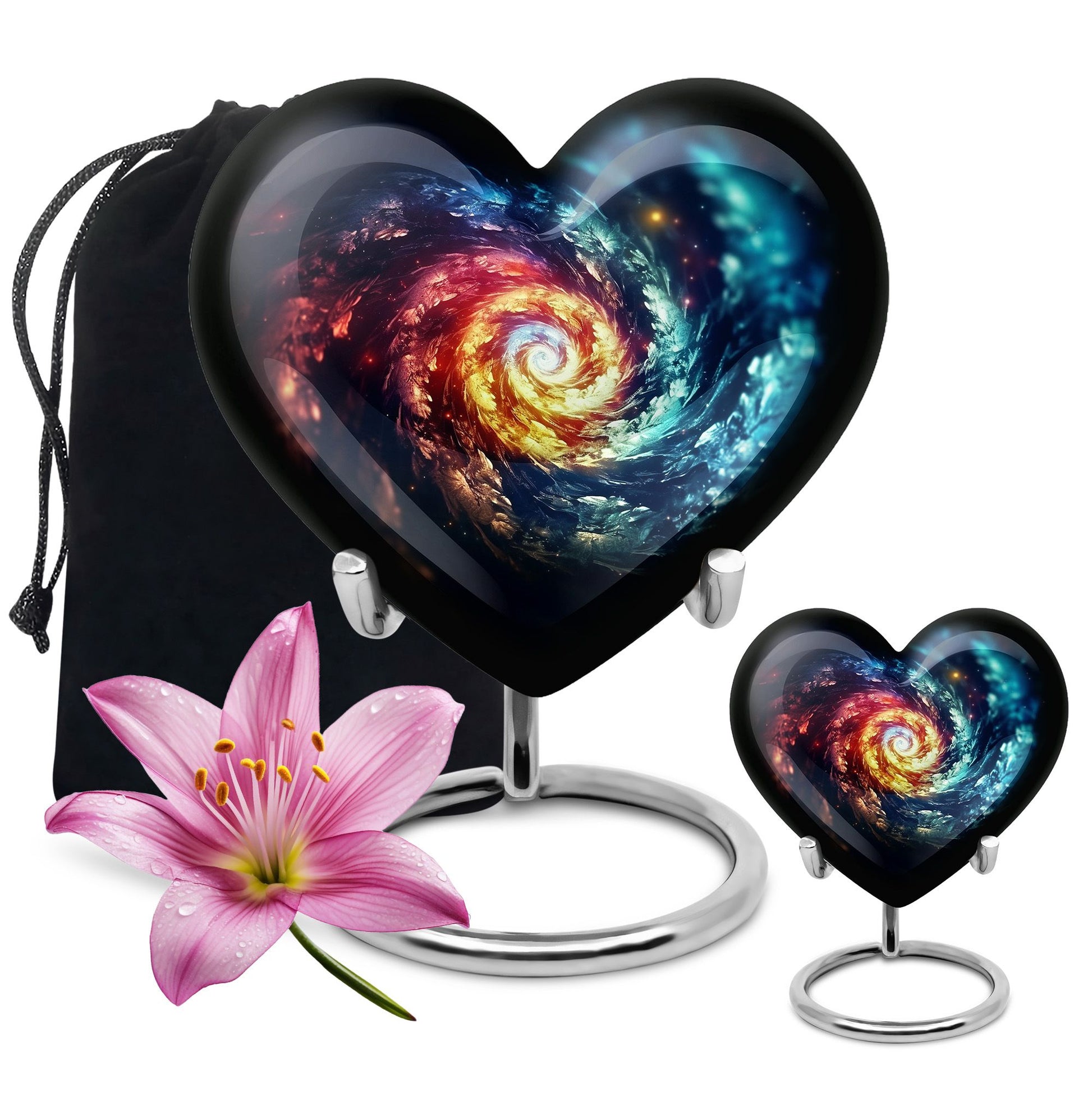 The Cosmic Dance Of Infinity - Galaxy Urn Teardrop, Heart Shape Urn