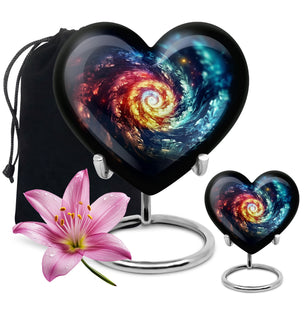 The Cosmic Dance Of Infinity - Galaxy Urn Teardrop, Heart Shape Urn