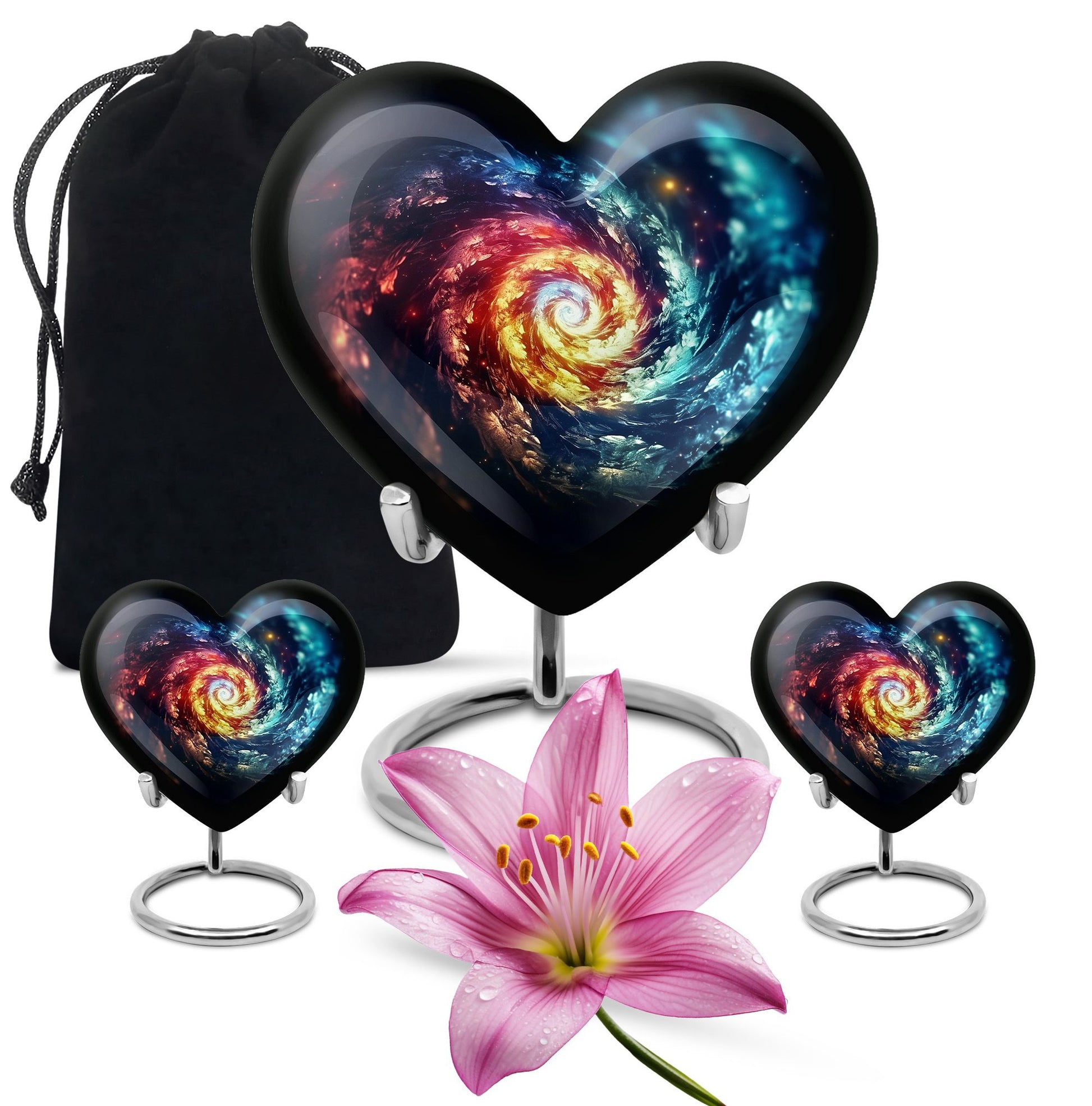 The Cosmic Dance Of Infinity - Galaxy Urn Teardrop, Heart Shape Urn