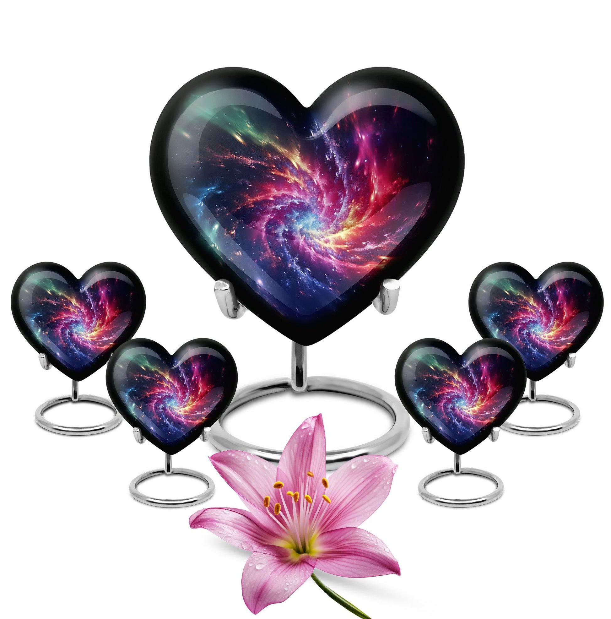 Symphony Cosmos - Galaxy Urn Teardrop, Heart Cremation Urn For Ashes