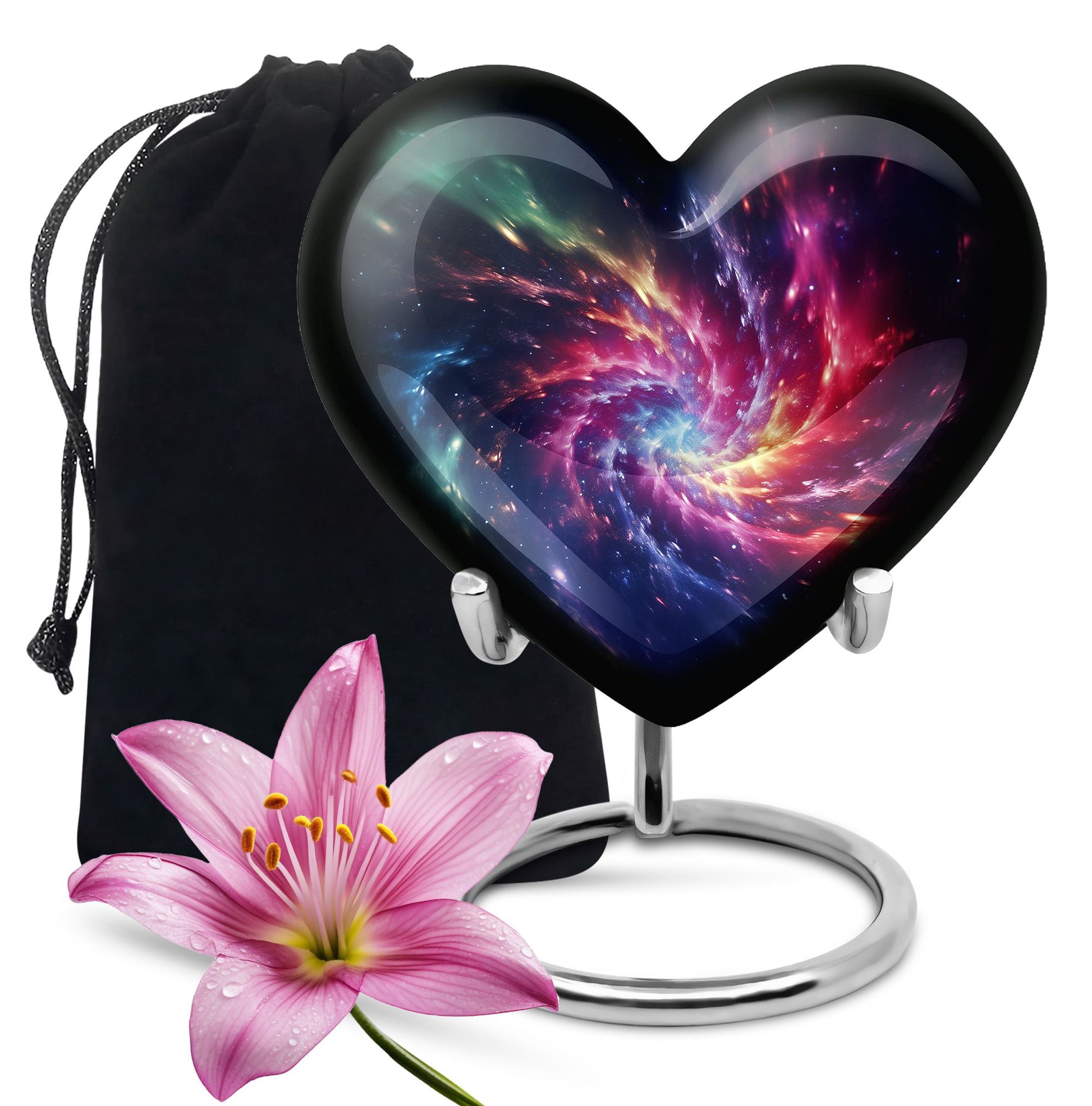 Symphony Cosmos - Galaxy Urn Teardrop, Heart Cremation Urn For Ashes