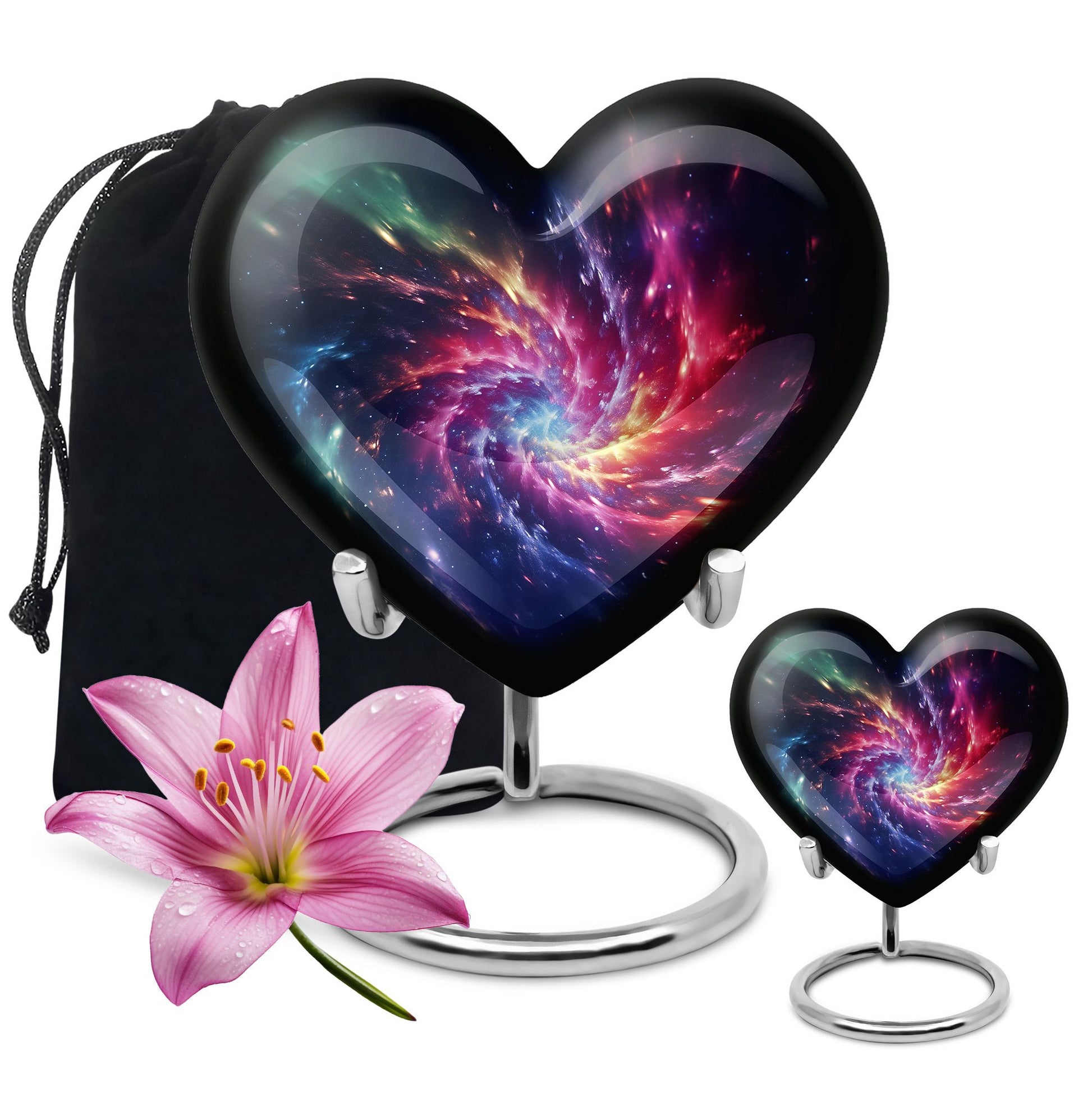 Symphony Cosmos - Galaxy Urn Teardrop, Heart Cremation Urn For Ashes