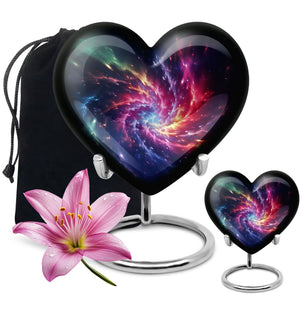 Symphony Cosmos - Galaxy Urn Teardrop, Heart Cremation Urn For Ashes