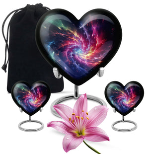 Symphony Cosmos - Galaxy Urn Teardrop, Heart Cremation Urn For Ashes