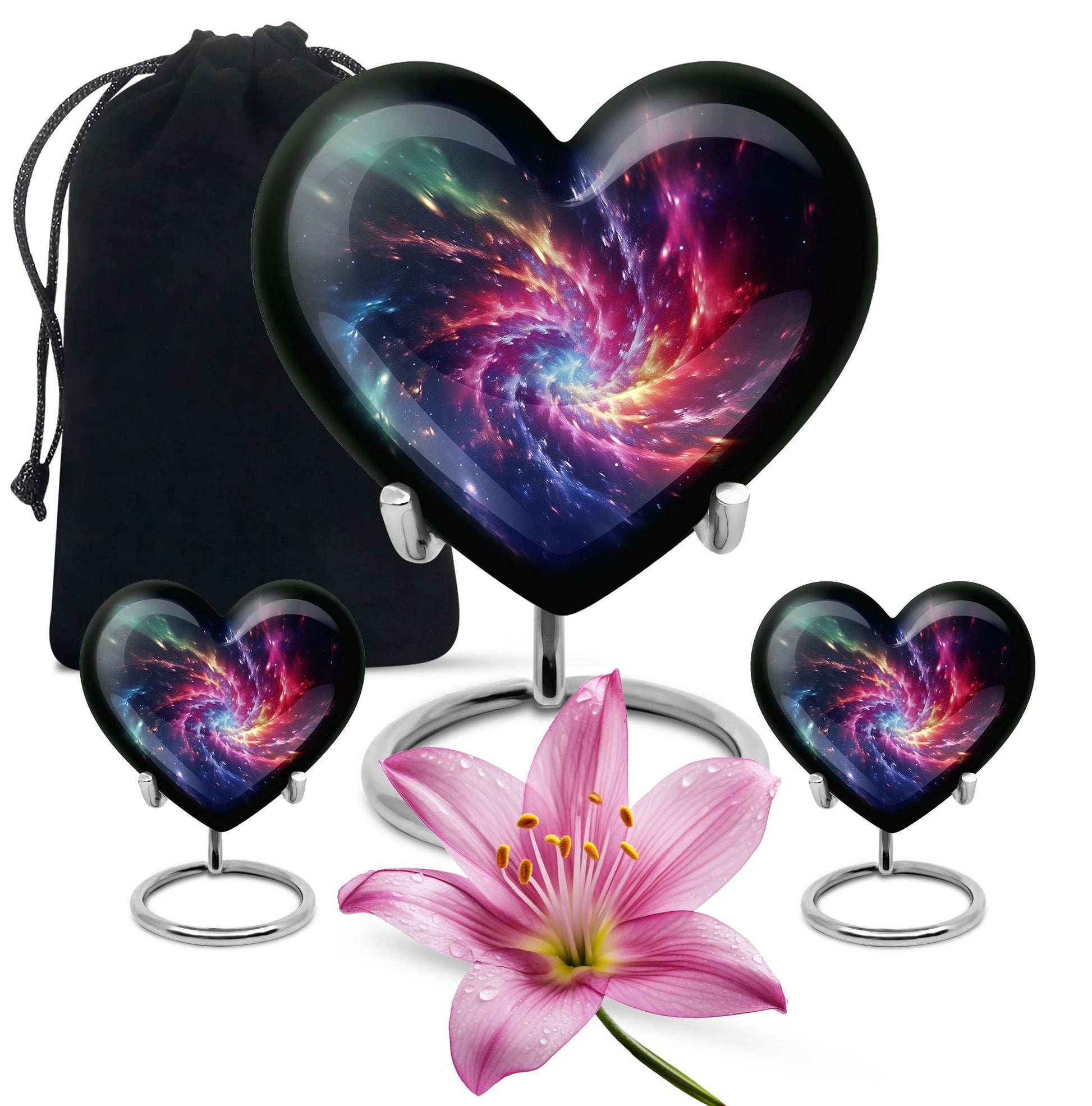 Symphony Cosmos - Galaxy Urn Teardrop, Heart Cremation Urn For Ashes