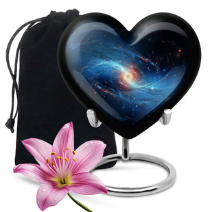 The Galactic Swirl. - Galaxy Urn Large Teardrop, Heart Urn For Ashes