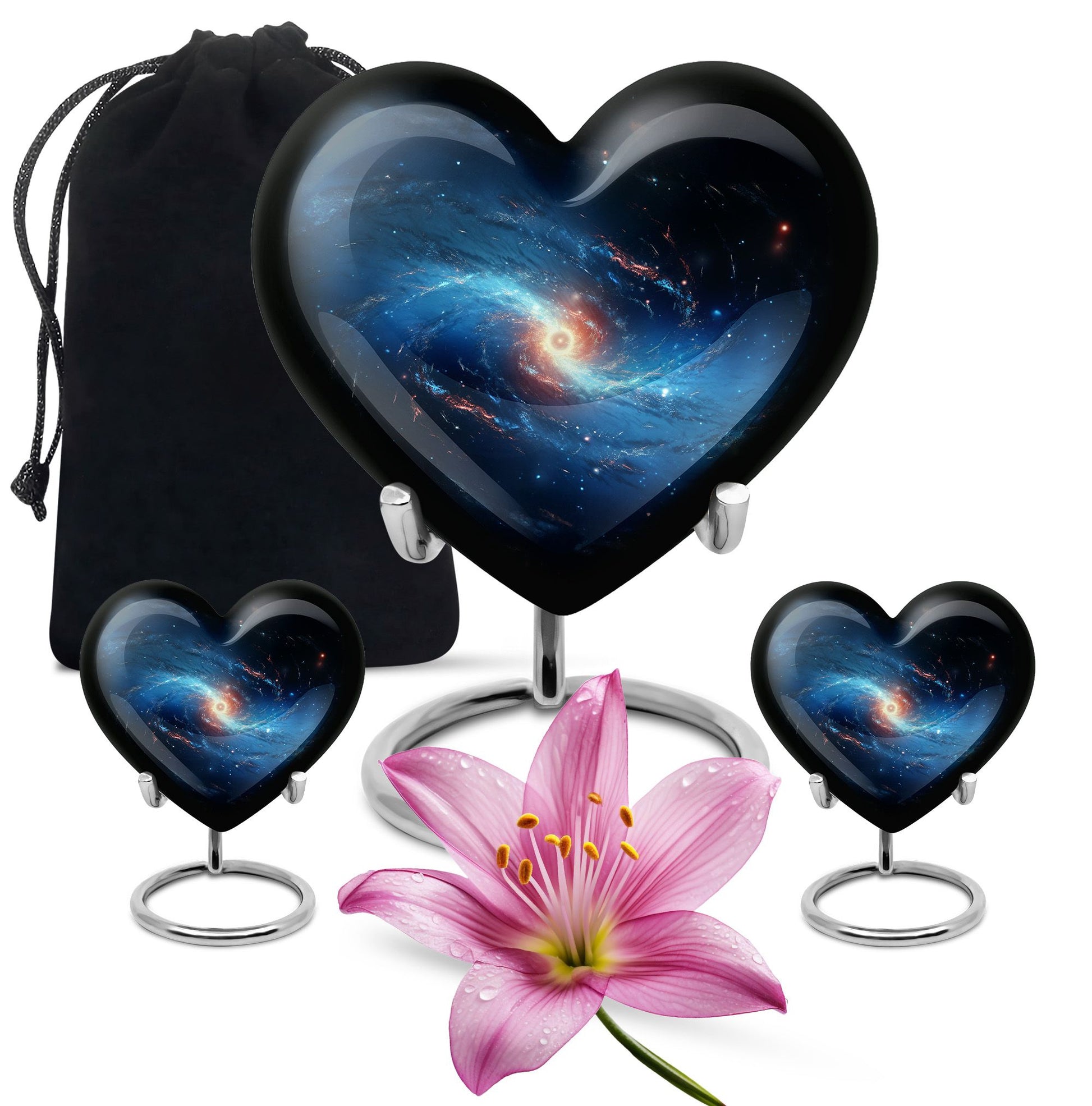 The Galactic Swirl. - Galaxy Urn Large Teardrop, Heart Urn For Ashes