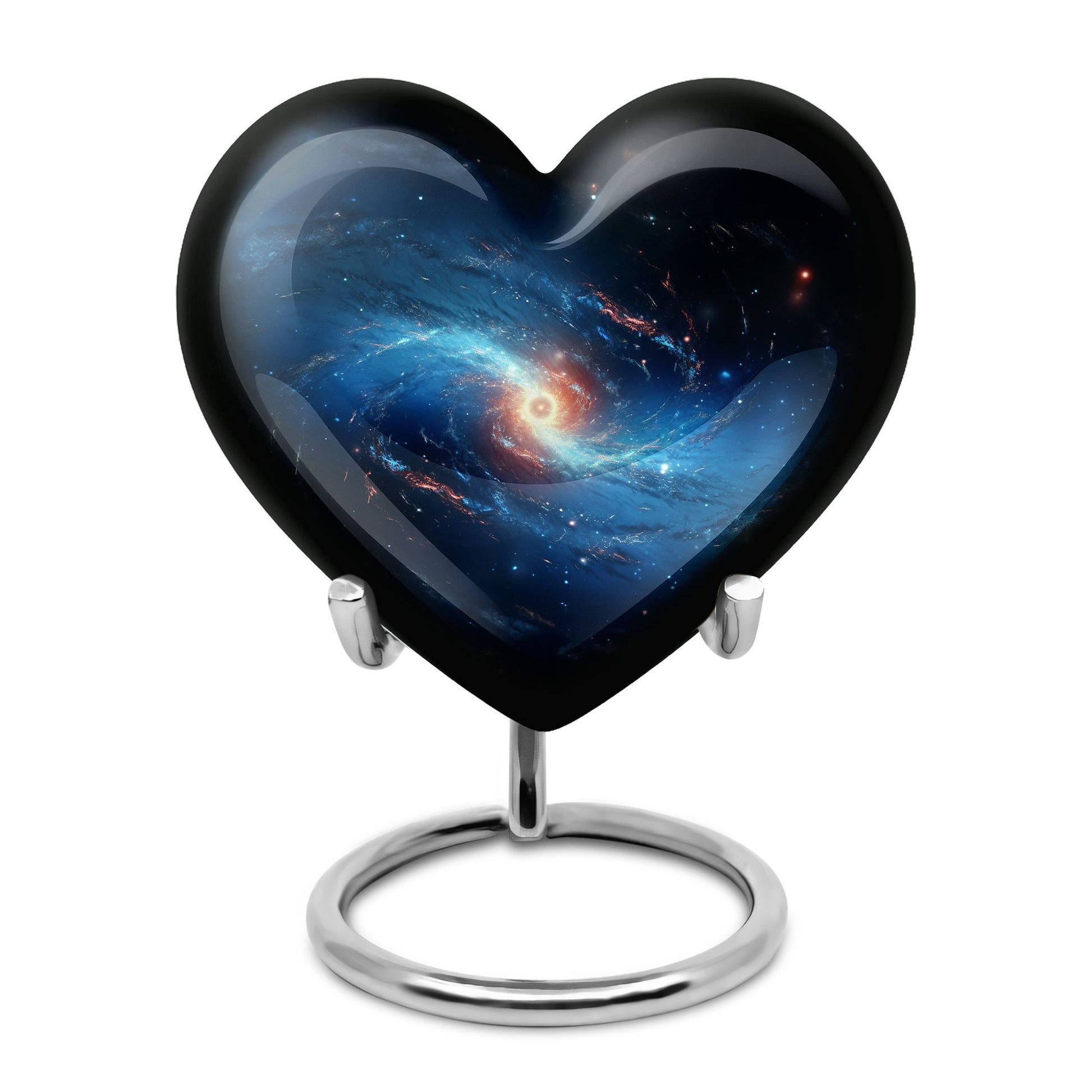 The Galaxy's Luminous Swirl - Galaxy Urn Teardrop, Heart Shape Urn