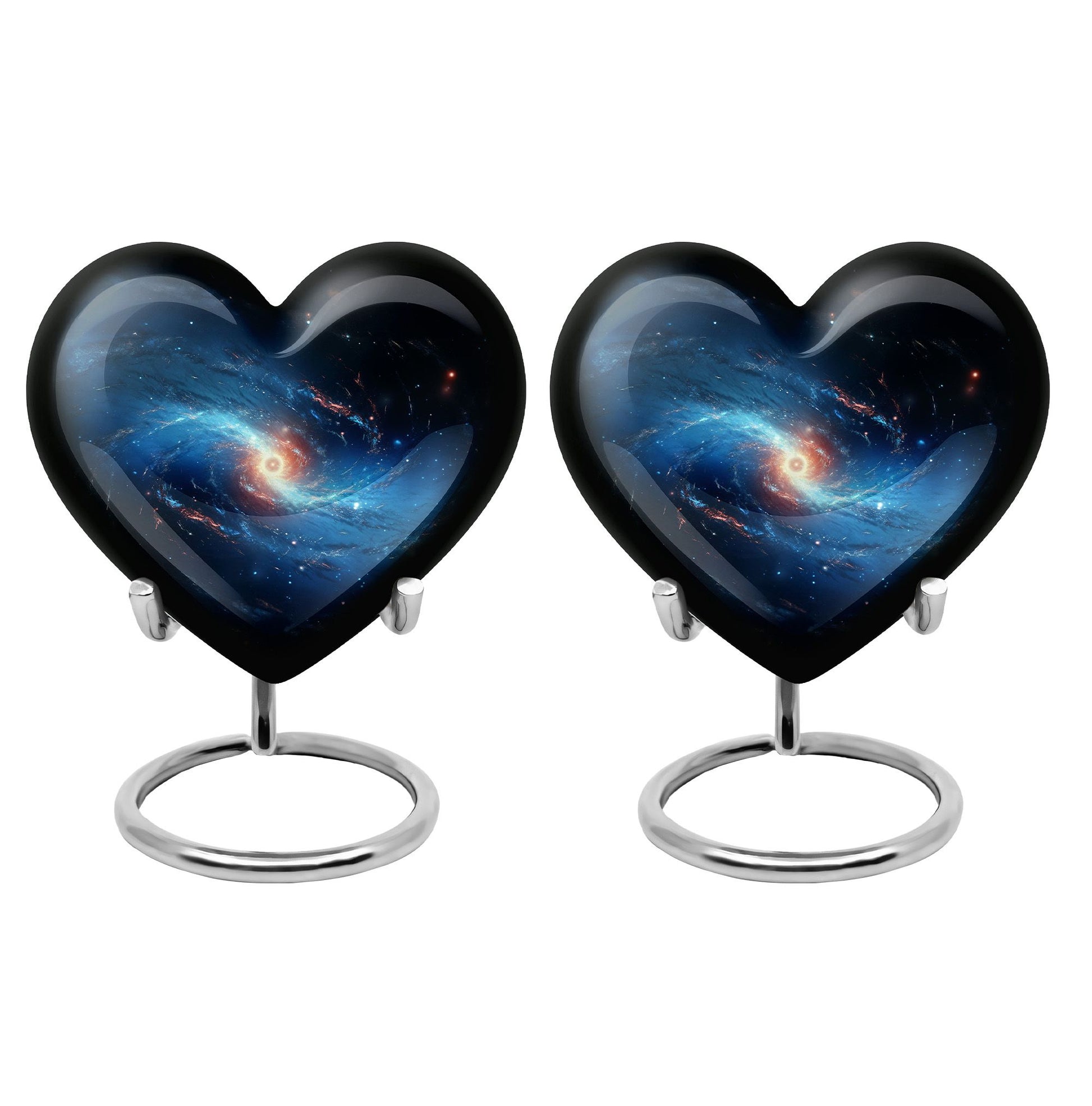 The Galaxy's Luminous Swirl - Galaxy Urn Teardrop, Heart Shape Urn