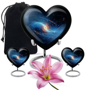 The Galaxy's Luminous Swirl - Galaxy Urn Teardrop, Heart Shape Urn