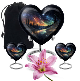 Aurora Borealis Wonderland - Northern Light Teardro Urn For Ashes