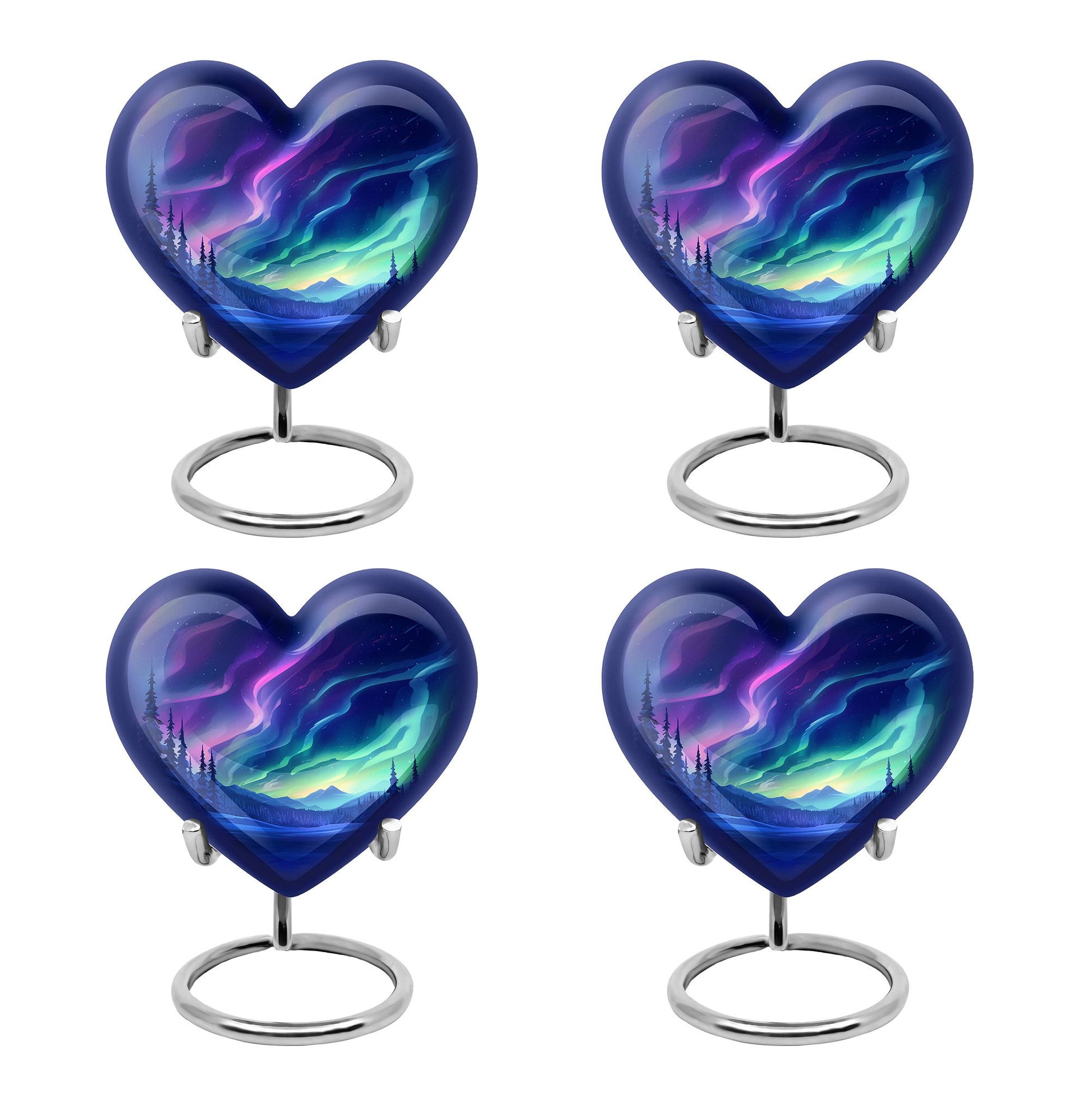Aurora Borealis - Northern Lights Teardrop, Heart Shape Urn