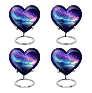 Mountain - Northern Lights Teardrop, Heart Cremation Urn