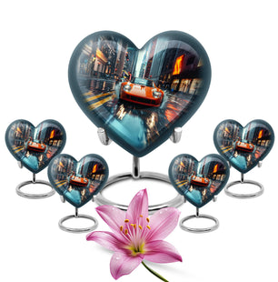 Racing Through Rain - Car Urn Teardrop, Heart Cremation Urn For Ashes