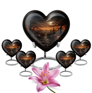 Heart Shaped  Large Urn With 4 Keepsake