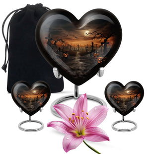 Heart Shaped  Large Urn With 2 Keepsake
