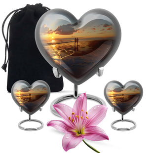 Heart Shaped  Large Urn With 2 Keepsake