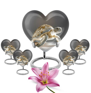 Heart Shaped  Large Urn With 4 Keepsake