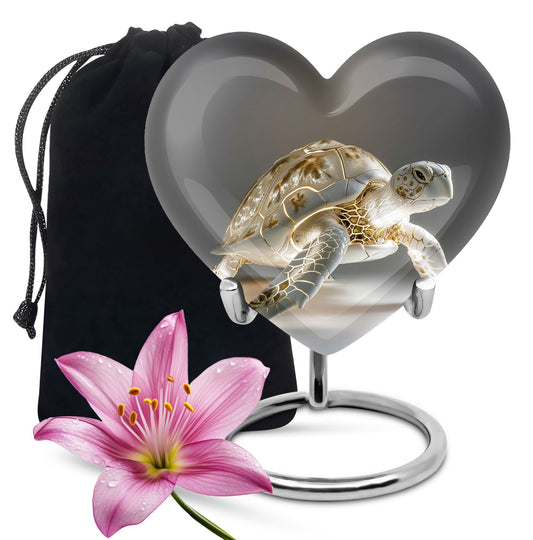 Heart Shaped Turtle Urn Large Urn 10 Inch