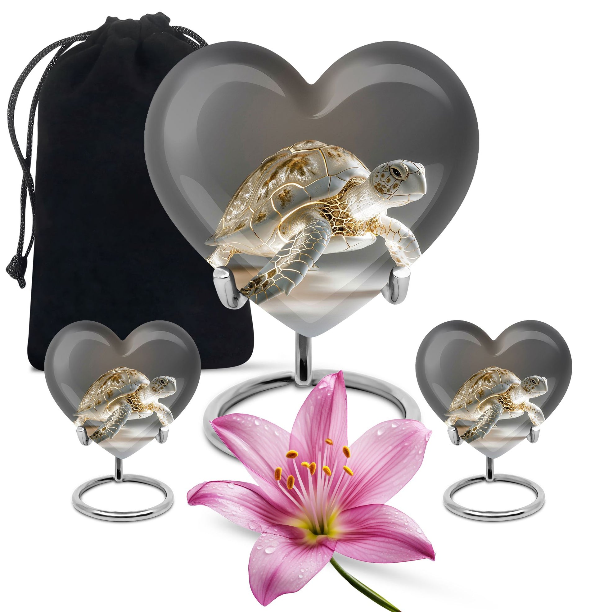 Heart Shaped  Large Urn With 2 Keepsake