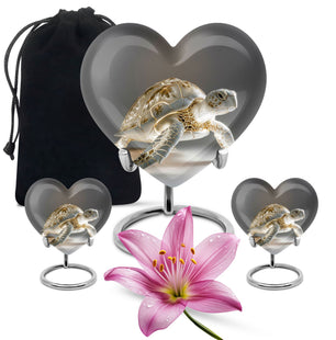Heart Shaped  Large Urn With 2 Keepsake