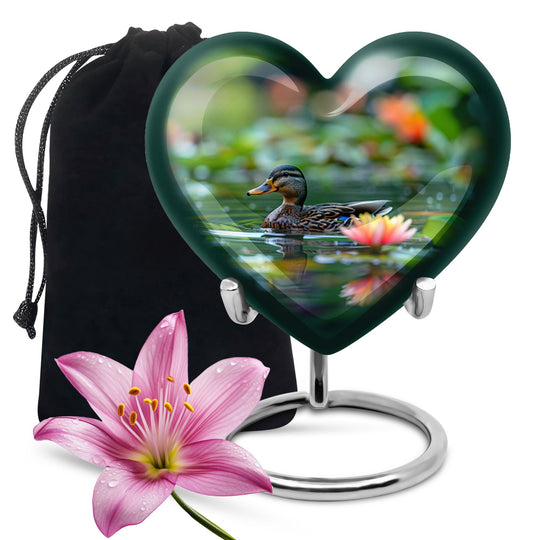 Heart Shaped Duck Urn Large Urn 10 Inch