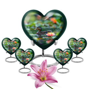 Heart Shaped  Large Urn With 4 Keepsake