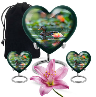 Heart Shaped  Large Urn With 2 Keepsake