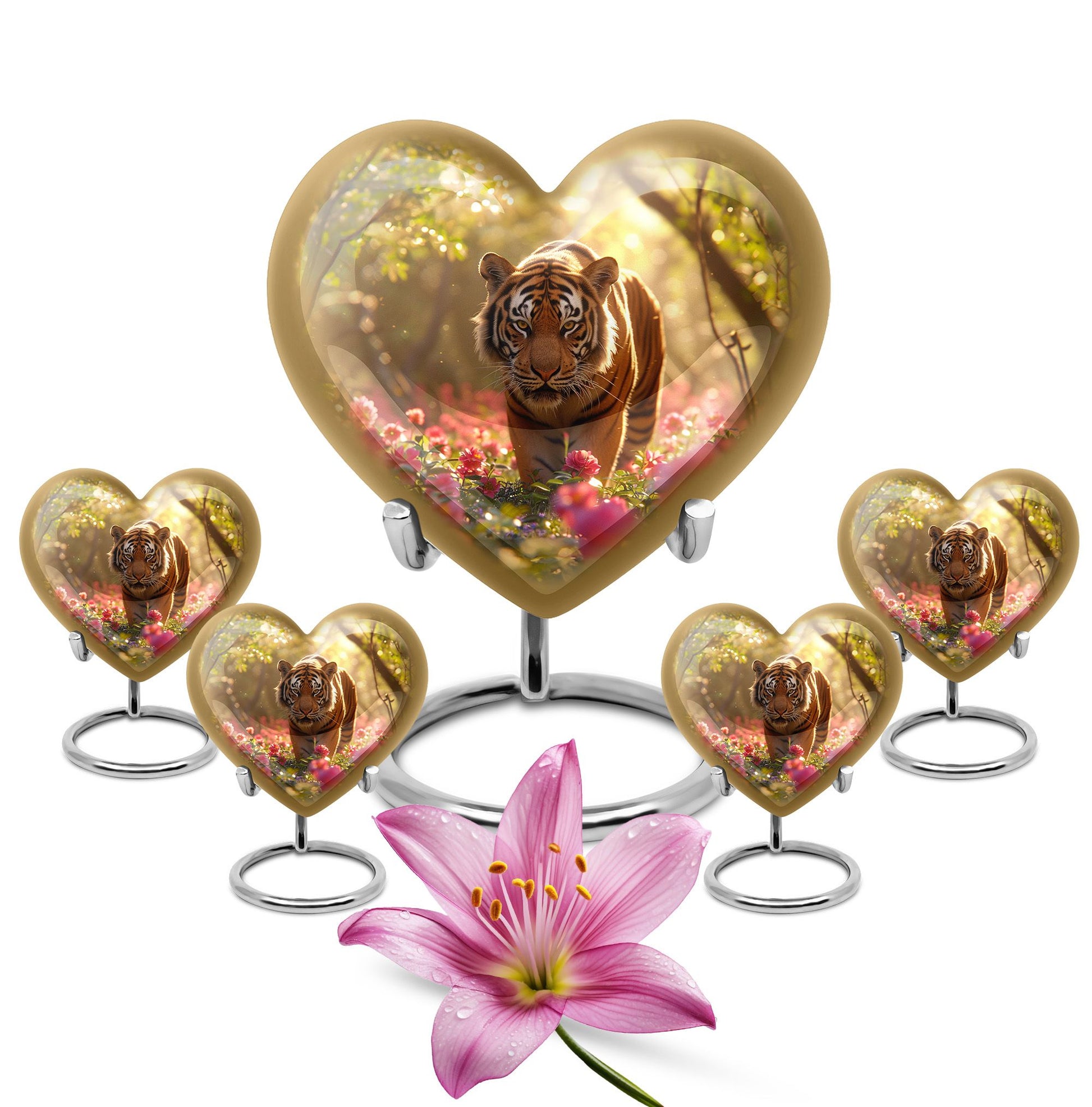 Heart Shaped  Large Urn With 4 Keepsake