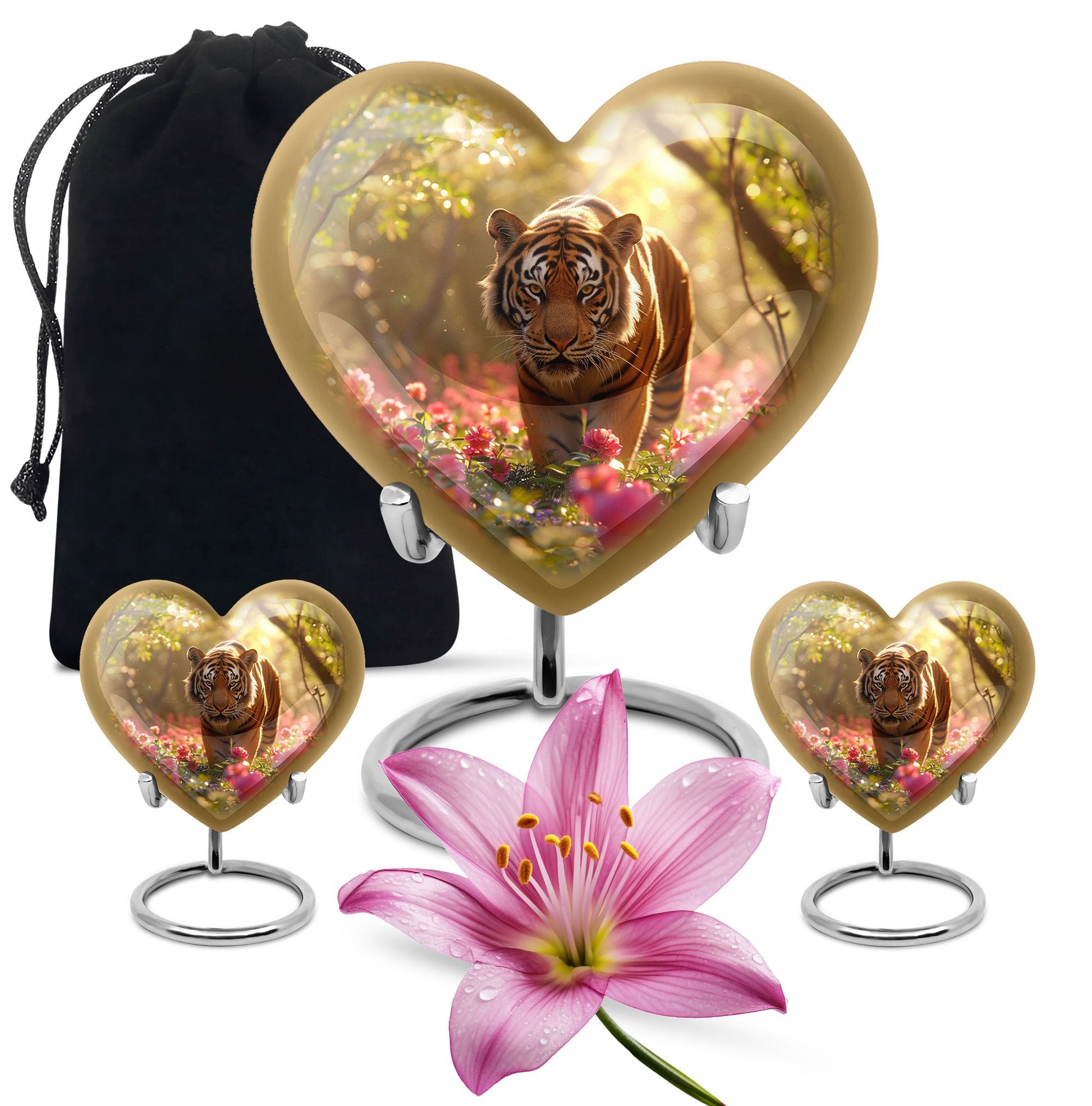 Heart Shaped  Large Urn With 2 Keepsake