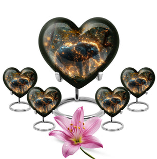 Heart Shaped  Large Urn With 4 Keepsake