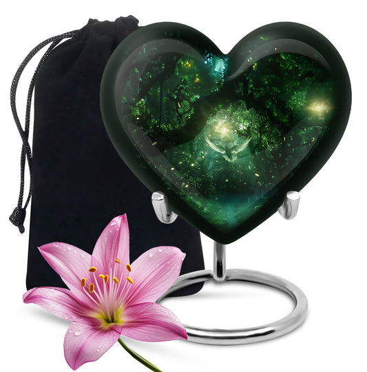 Heart Shaped Forest Urn Large Urn 10 Inch