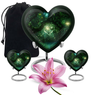 Heart Shaped  Large Urn With 2 Keepsake