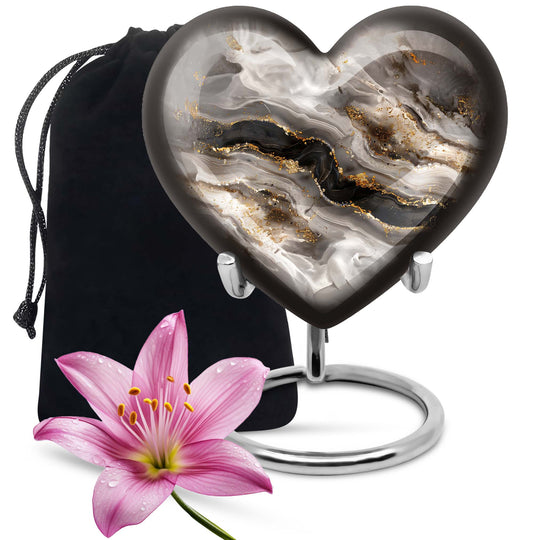 Heart Shaped Marble Urn Large Urn 10 Inch