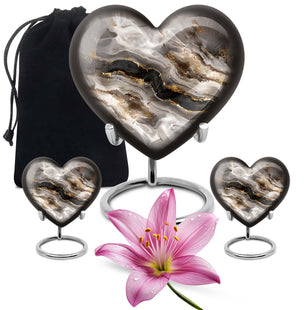 Heart Shaped  Large Urn With 2 Keepsake