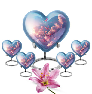 Pink Butterfly Memorial Keepsakes Funeral, Ashes Cremation Urn