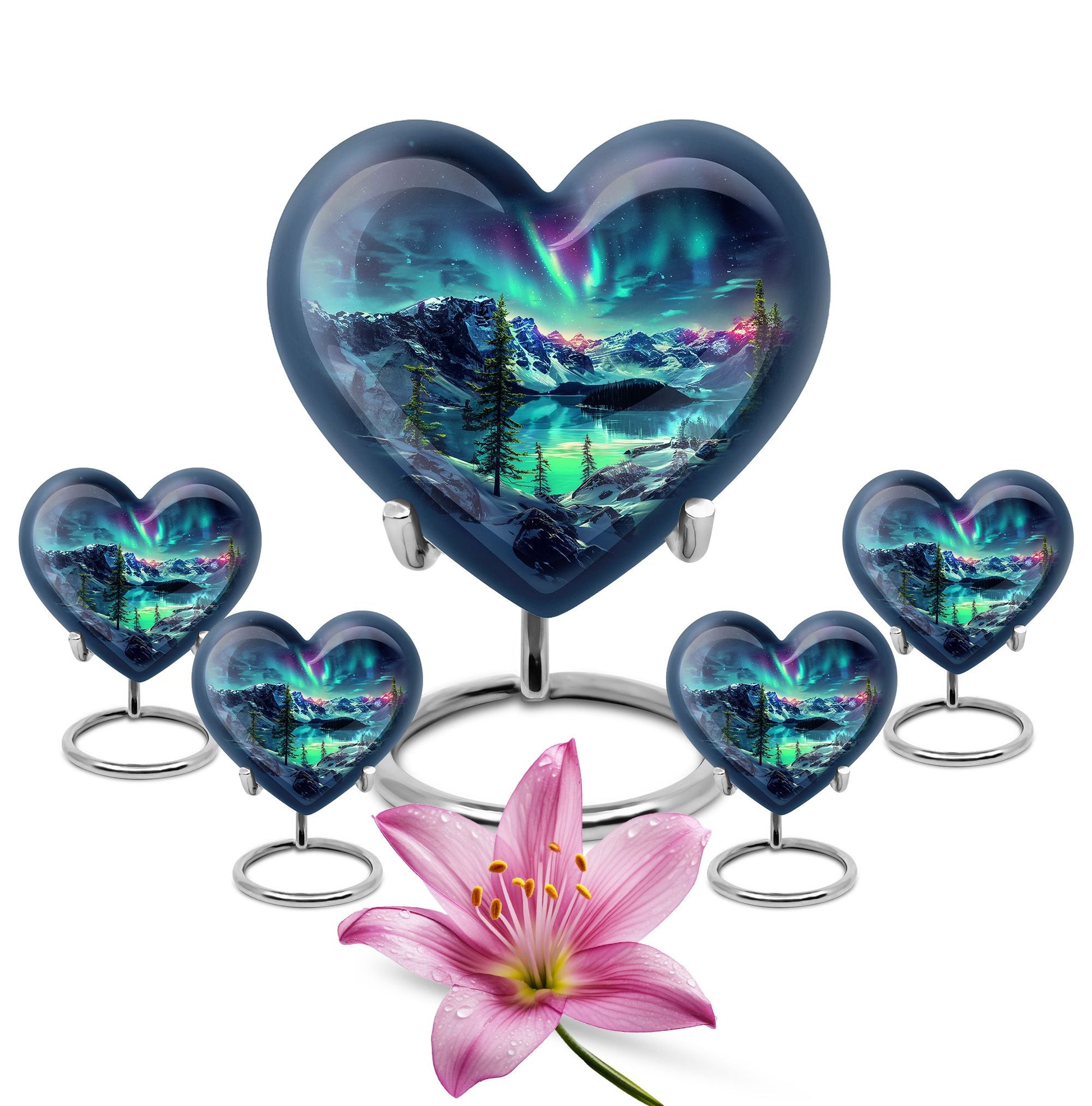 Aurora Borealis Little Urns Large Funeral, Ashes Urn For Ashes