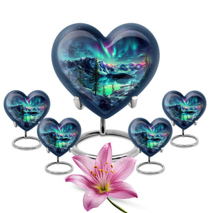 Aurora Borealis Little Urns Large Funeral, Ashes Urn For Ashes