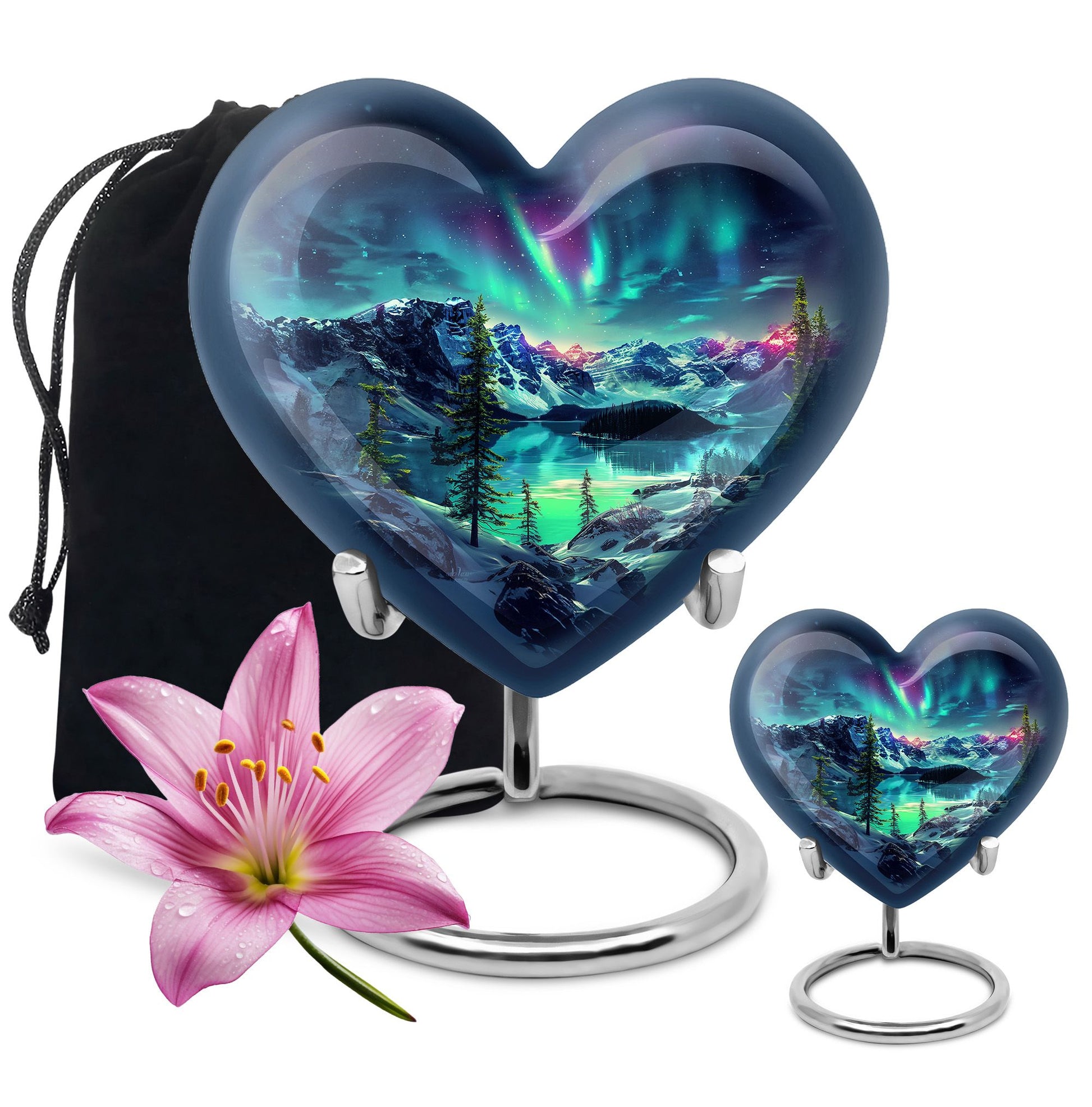 Aurora Borealis Little Urns Large Funeral, Ashes Urn For Ashes