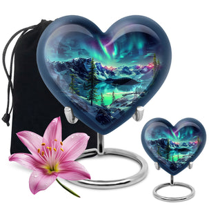 Aurora Borealis Little Urns Large Funeral, Ashes Urn For Ashes