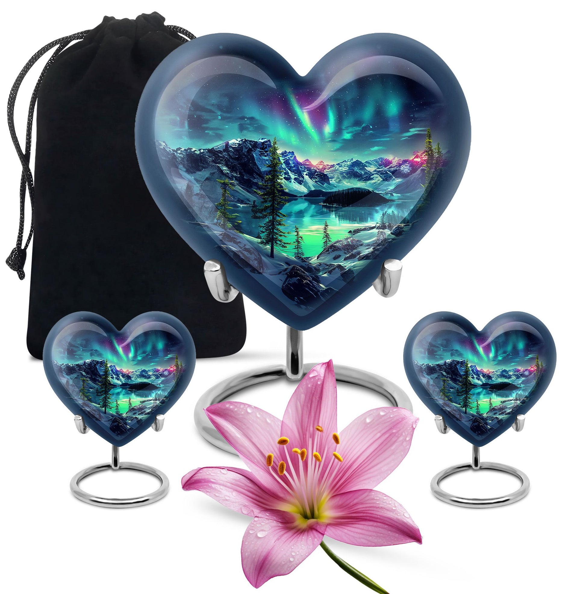 Aurora Borealis Little Urns Large Funeral, Ashes Urn For Ashes