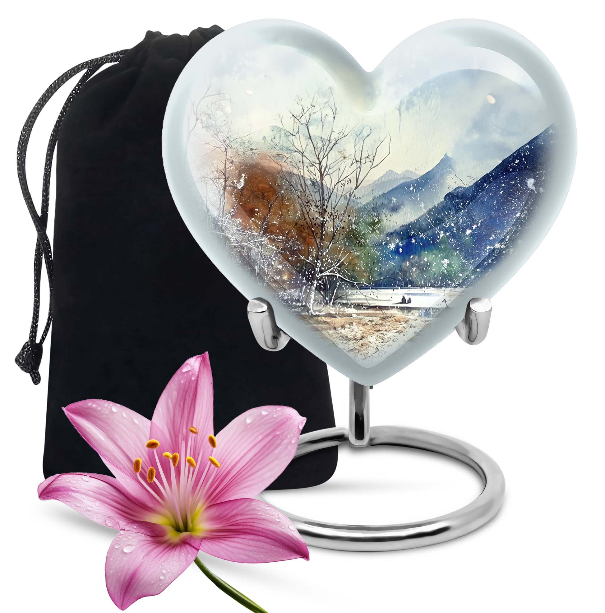 Mountains Urn For Human Remains Funeral, Ashes Memorial Urn