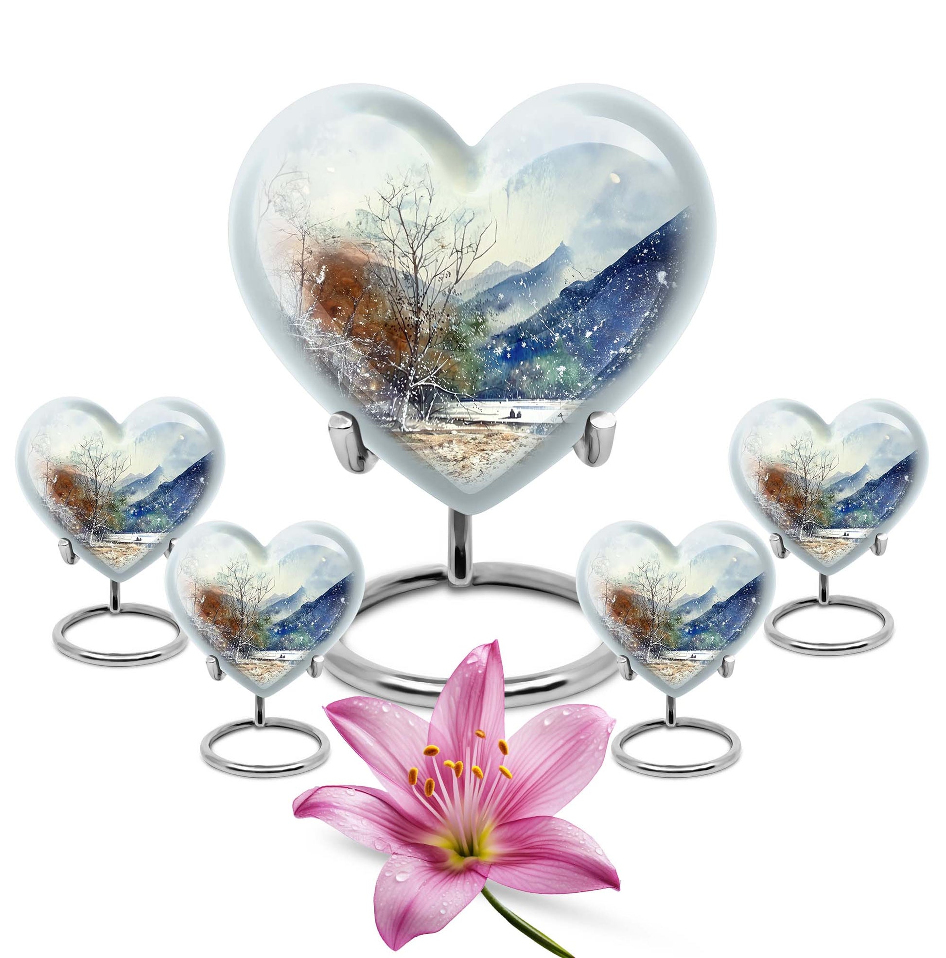 Mountains Urn For Human Remains Funeral, Ashes Memorial Urn