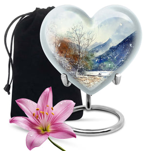 Mountains Urn For Human Remains Funeral, Ashes Memorial Urn